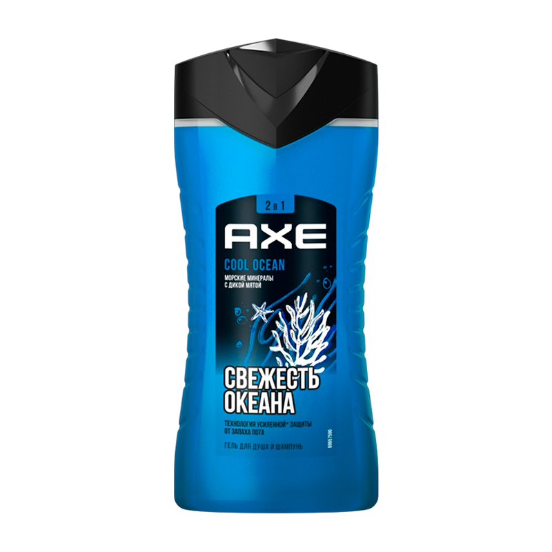 Гель для душа мужской AXE Cool Ocean 2в1 250мл (1/6)