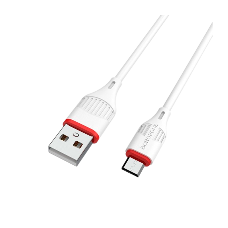Кабель Borofone BX17 USB (m)-microUSB (m) 1.0м 2.4A ПВХ белый (1/648)