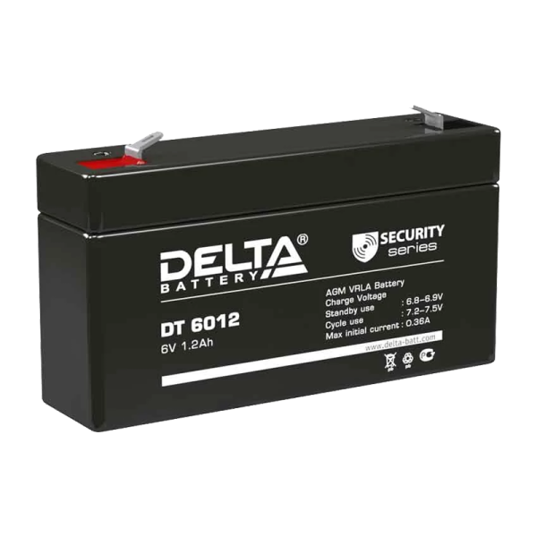 Аккумулятор свинцово-кислотный Delta DT 6012 6V 1.2Ah (1/20)