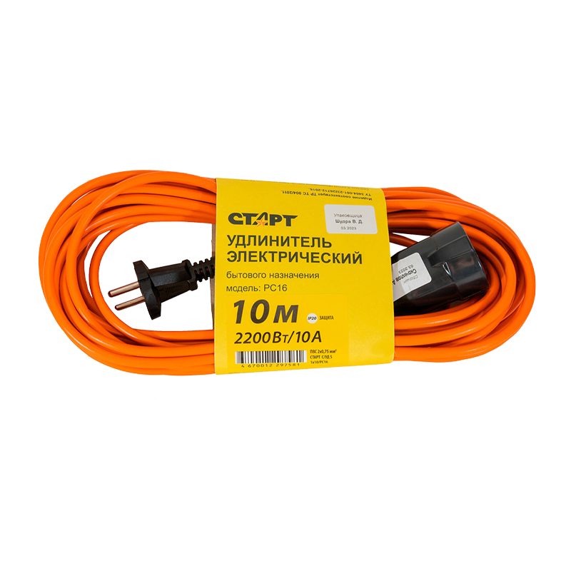 Удлинитель Старт S 1р.Б/З 10A 10.0м 2x0.75мм² IP20 (1/20)