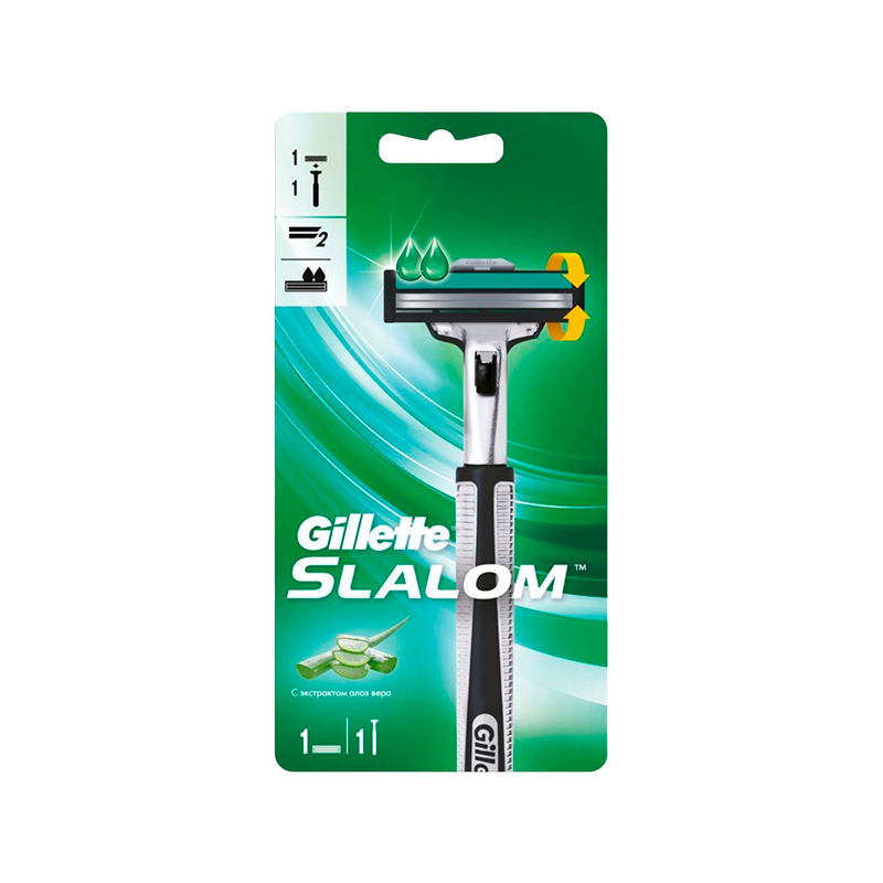 Бритва Gillette Slalom Plus (RUS) (Vector+) 2 лезвия 1 кассета (1/6)