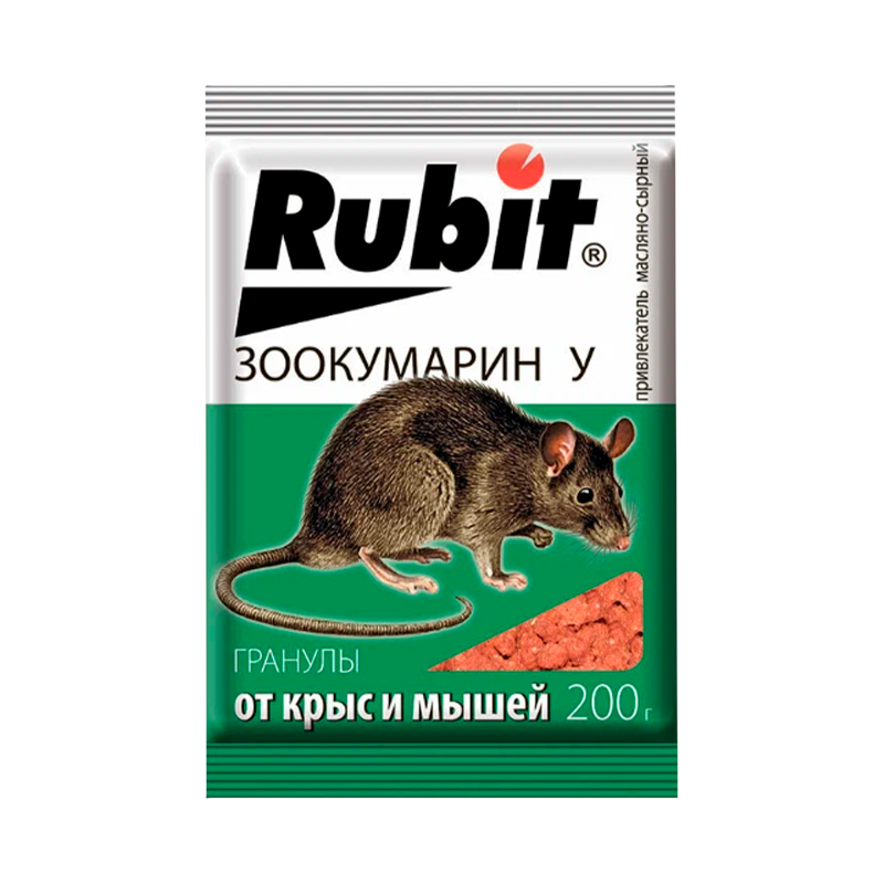 Гранулы Рубит Зоокумарин+ сыр 200 гр 35 шт./кор Летто