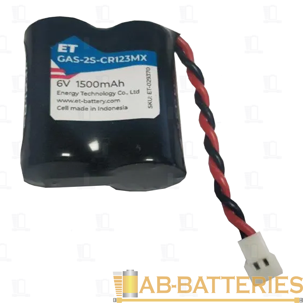 Батарея ET Gas-2S-CR123MXCN 6В, cell made in China
