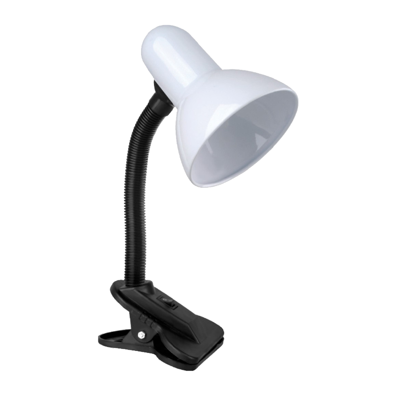 Светильник настольный Camelion KD-320 60W 230V E27 прищепка белый (1/12)