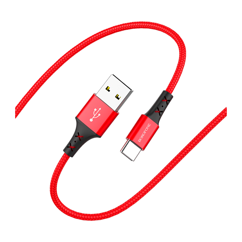 Кабель Borofone BX20 USB (m)-Type-C (m) 1.0м 2.0A нейлон красный (1/648)