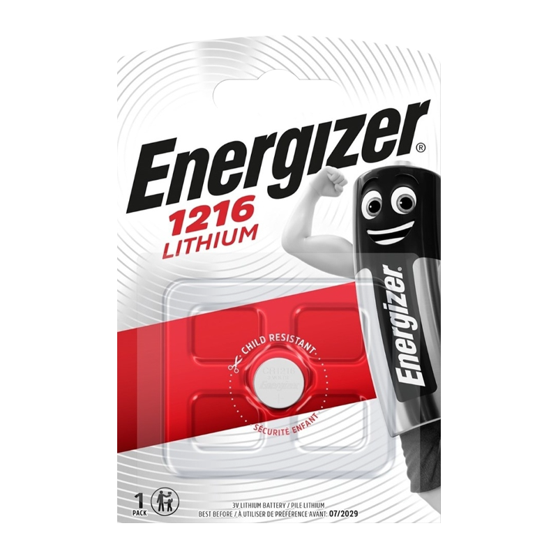 Батарейка Energizer CR1216 BL1 Lithium 3V (1/10/140)