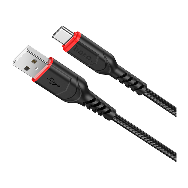 Кабель HOCO X59 USB (m)-Type-C (m) 1.0м 3.0A нейлон черный (1/33/330)