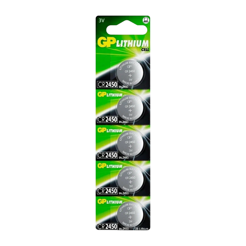 Батарейка GP CR2450 BL5 Lithium 3V (5/100/1000) R