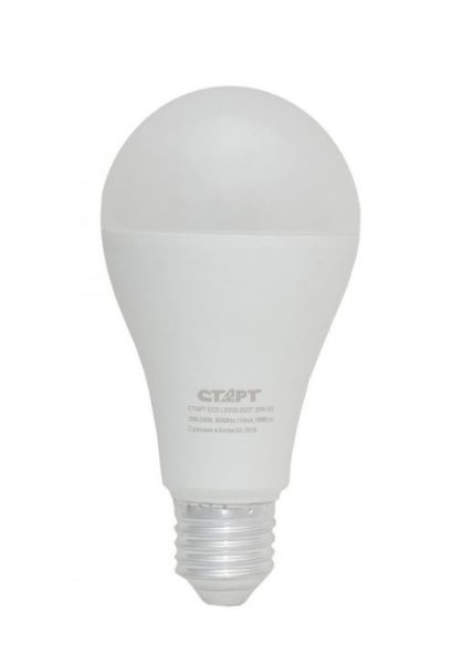 *Лампа светодиодная Старт GLS E27 20W 6500К 220V груша Eco матовая (1/10/100) 