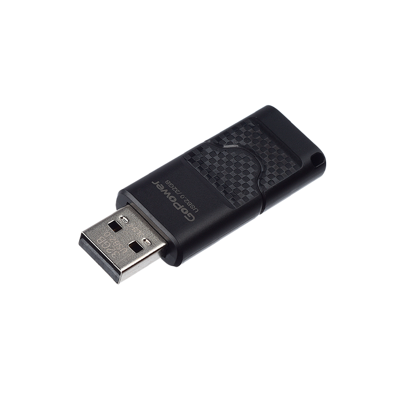 Флеш-накопитель GoPower SLIDER 32GB USB2.0 пластик черный матовый (1/50/1000)