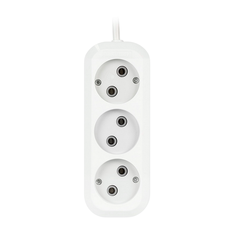 Удлинитель Smartbuy 3р.Б/З 10A 1.5м белый (1/50)
