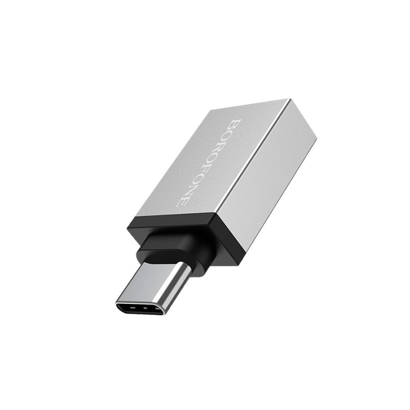 Переходник Borofone BV3 Type-C (m)-USB (f) алюминий серебряный (1/100/600)