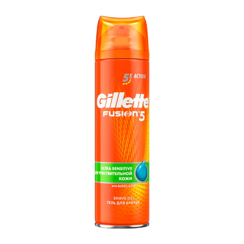 Гель для бритья Gillette FUSION 5 Ultra Sensitive для чувствительной кожи 200мл (1/6)