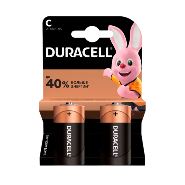 Батарейка Duracell Plus LR14 C BL2 Alkaline 1.5V (2/20/10120)