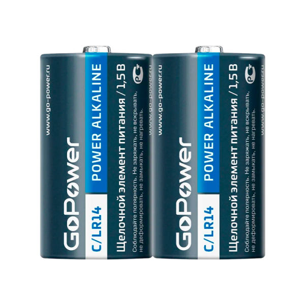 Батарейка GoPower LR14 C BL2 Alkaline 1.5V (2/12/192)