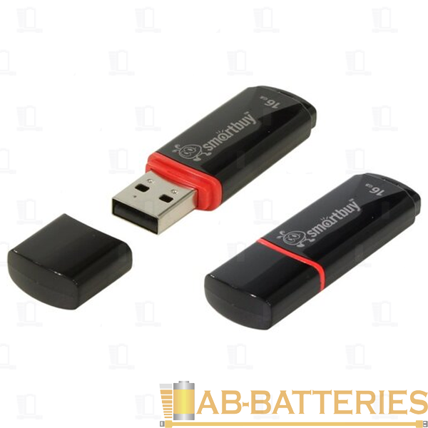 Флеш-накопитель Smartbuy Crown Compact 16GB USB2.0 пластик черный