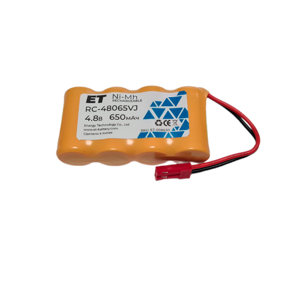 Аккумулятор ET RC-48065VJ BL1 4.8V, 650mАh, Ni-Mh, 4H-2/3AA650, JST