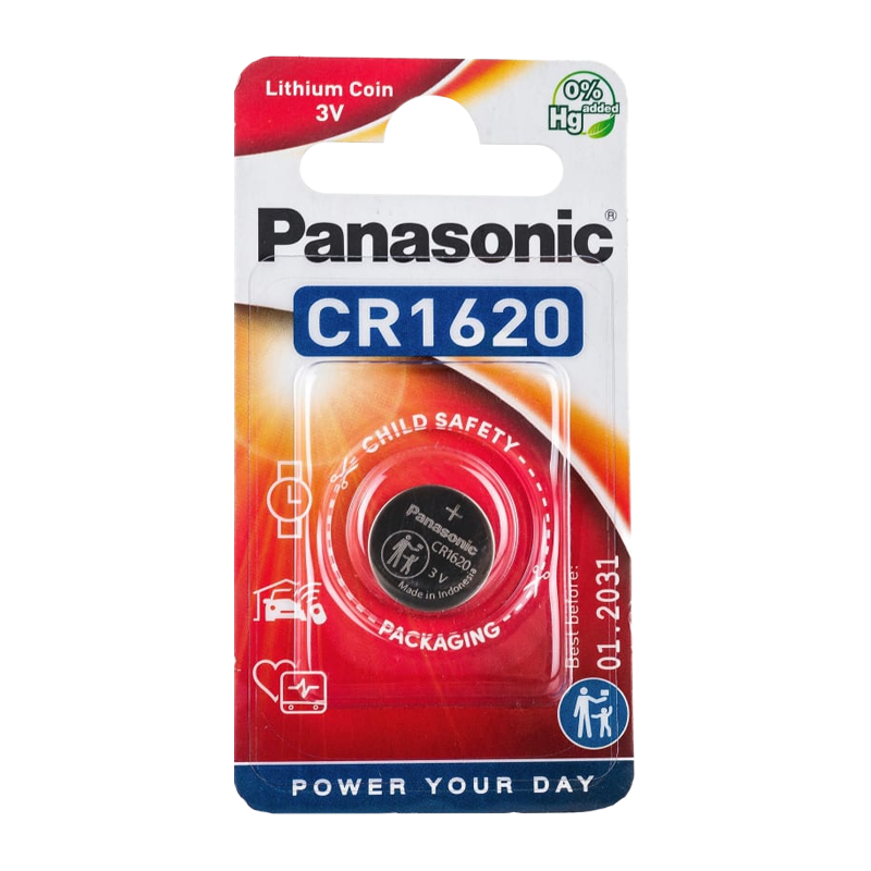 Батарейка Panasonic Power Cells CR1620 BL1 Lithium 3V (1/12/120)