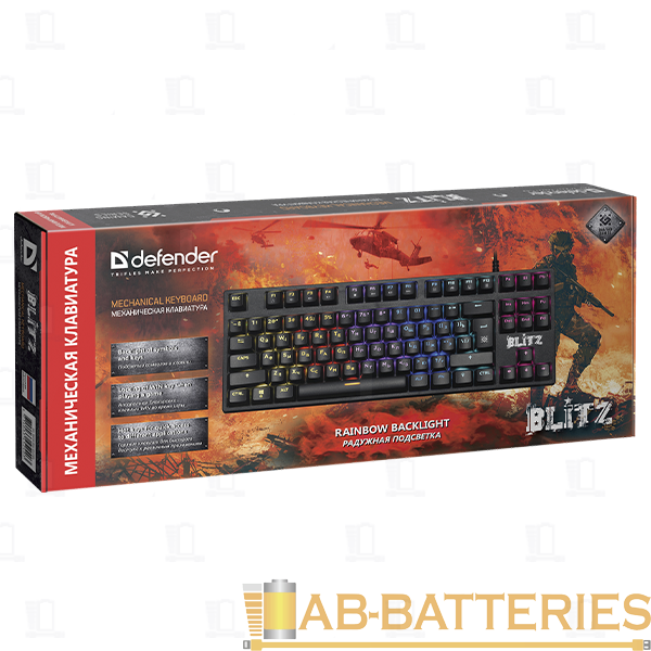 Клавиатура проводная Defender GK-240L Blitz игровая USB 1.5м черный (1/20)