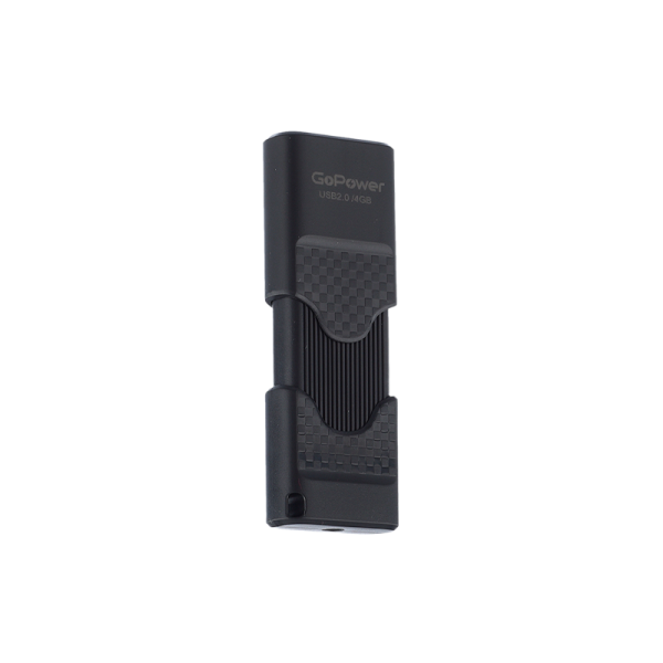 Флеш-накопитель GoPower SLIDER 4GB USB2.0 пластик черный матовый (1/50/1000)