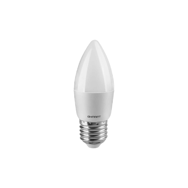 Лампа светодиодная ОНЛАЙТ Свеча 8W Е27 C37-8-230-2.7K-E27 теплый свет (1/10/100)