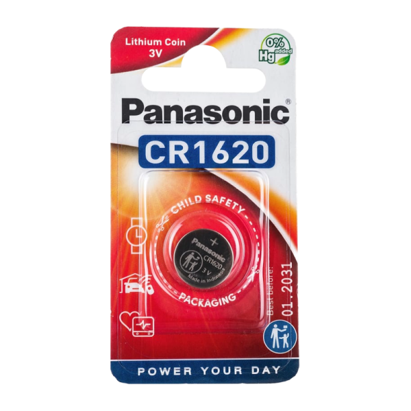 Батарейка Panasonic Power Cells CR1620 BL1 Lithium 3V (1/12/120)