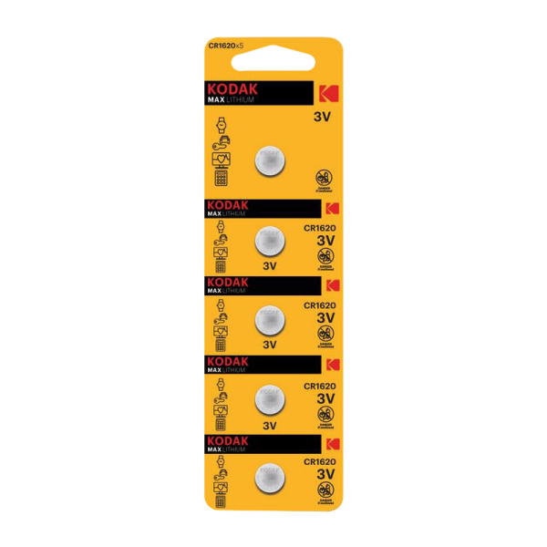 Батарейка Kodak MAX CR1620 BL5 Lithium 3V (5/60)