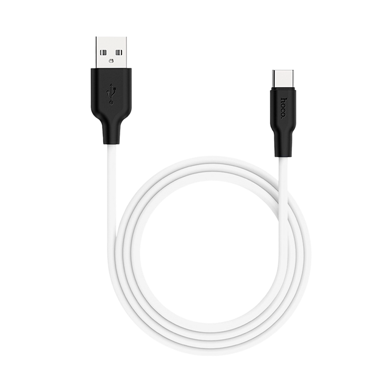 Кабель HOCO X21 Plus USB (m)-Type-C (m) 2.0м 3.0A силикон черный белый (1/28/168)