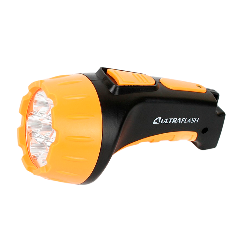 Фонарь туристический Ultraflash LED3807 0.9W 7LED от аккумулятора IP22 прямая подзарядка черный желт