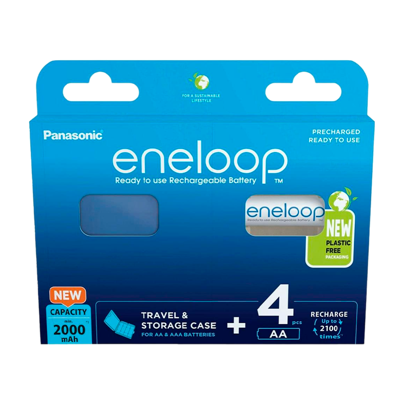 Аккумулятор предзаряженный RTU Panasonic HR6 AA BL4 NI-MH eneloop 2000mAh пласт. футл. (4/40/160)