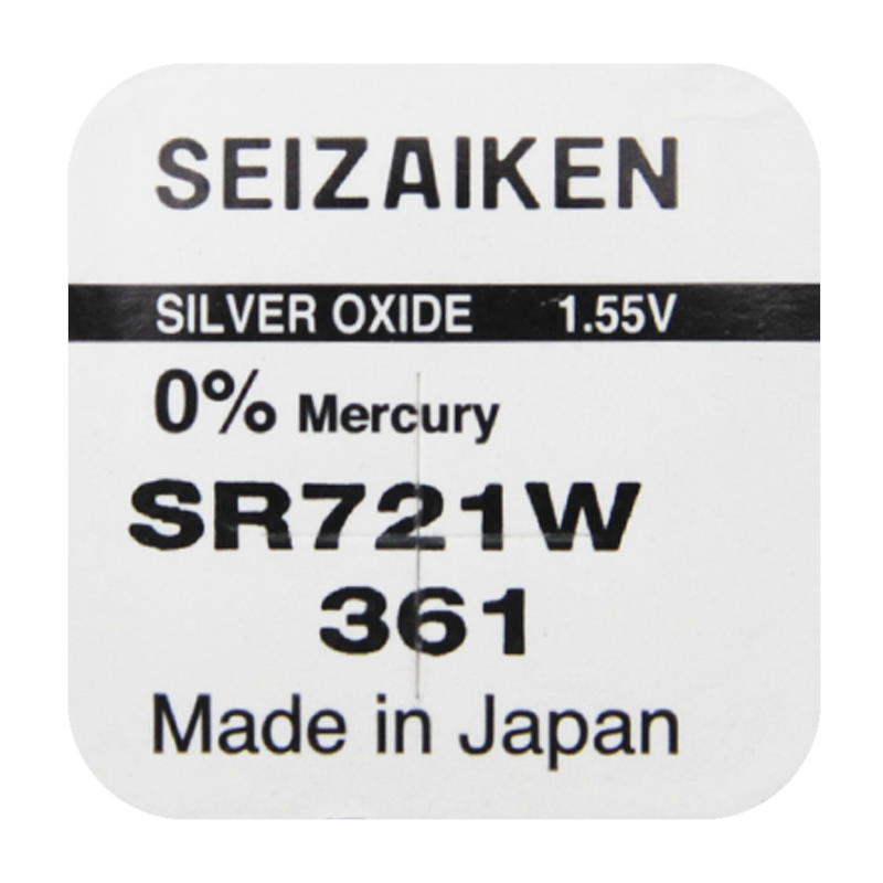 Батарейка SEIZAIKEN 361 (SR721W) Silver Oxide 1.55V (1/10/100/1000)