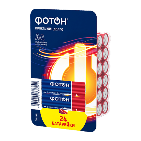 Батарейка Фотон LR6 AA BOX24 Alkaline 1.5V (24/240/720)