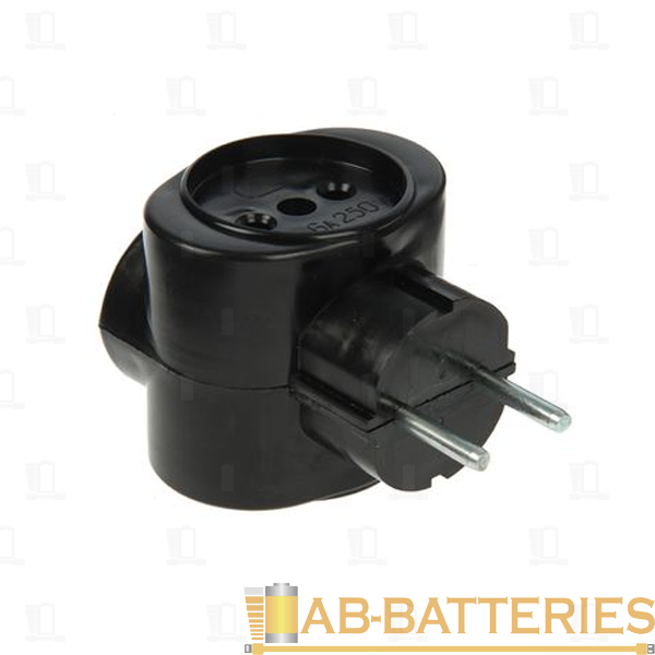 Разветвитель Без бренда "Обычный" 3р.Б/З 6A черный