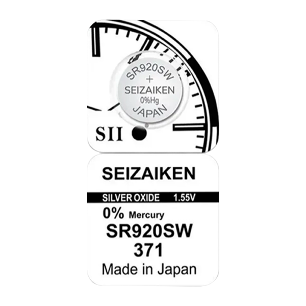 Батарейка SEIZAIKEN 371 (SR920SW) Silver Oxide 1.55V (1/10/100/1000)