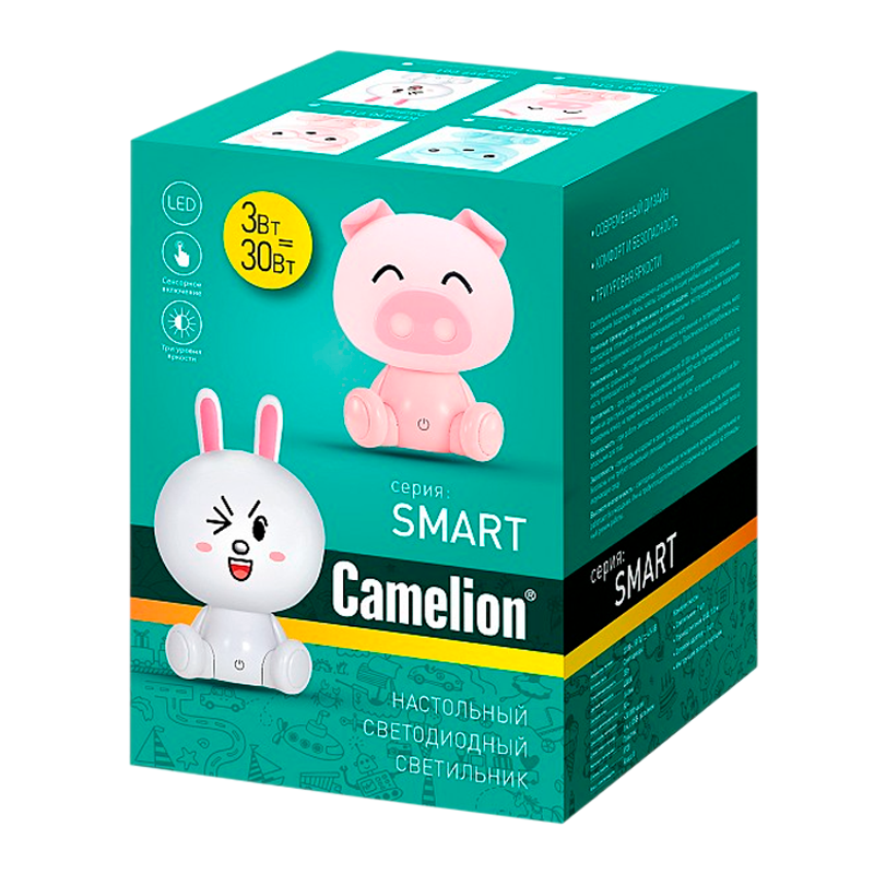 Светильник настольный Camelion KD-891 3W 230V на основании розовый