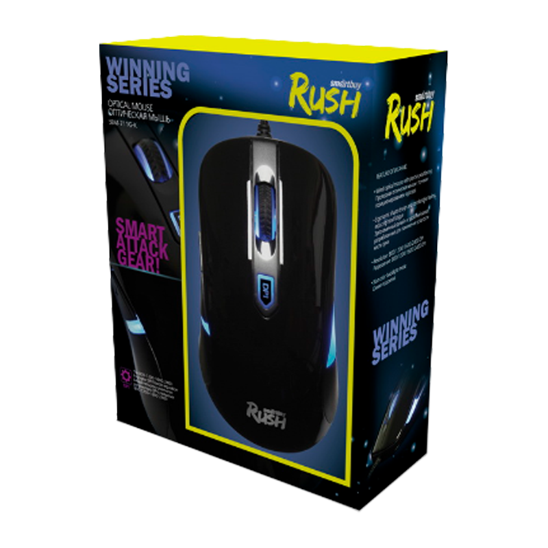 Мышь проводная Smartbuy 711G RUSH Winning игровая USB черный (1/20)