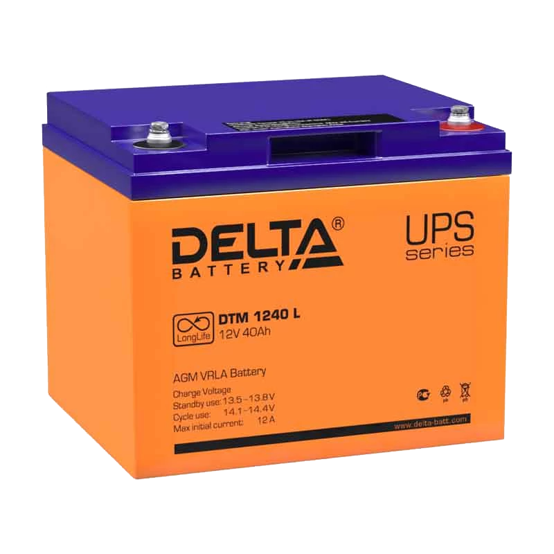 Аккумулятор свинцово-кислотный Delta DTM 1240 L 12V 40Ah