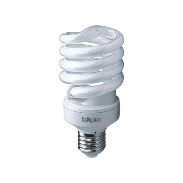 Лампа люминесцентная Navigator SF10 E27 30W 6500К 220-240V спираль матовая (1/10/50)