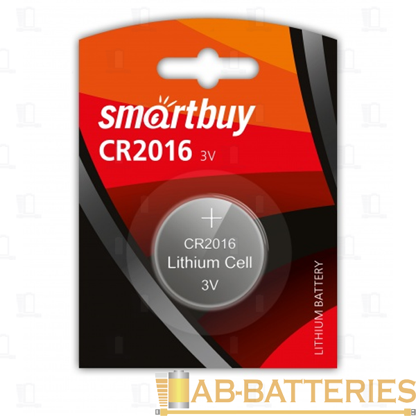 Батарейка Smartbuy CR2016 BL1 Lithium 3V (1/12/720)