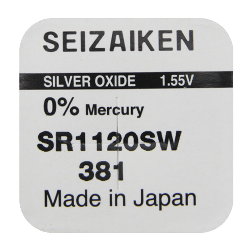 Батарейка SEIZAIKEN 381 (SR1120SW) Silver Oxide 1.55V (1/10/100/1000)
