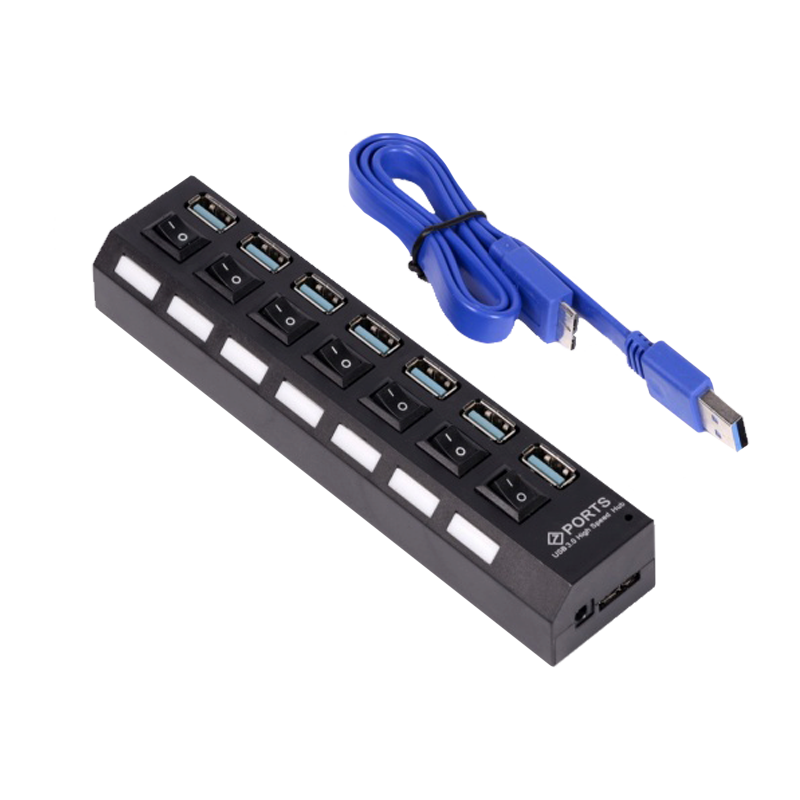 USB-Хаб Smartbuy 7307 7USB USB3.0 с выключателем черный