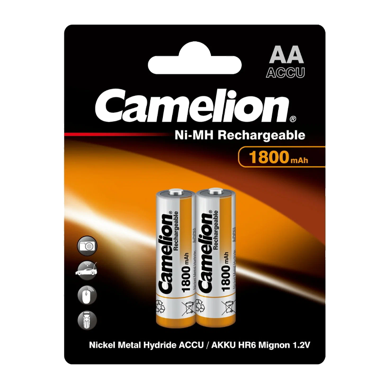 Аккумулятор бытовой Camelion HR6 AA BL2 NI-MH 1800mAh (2/24/384)