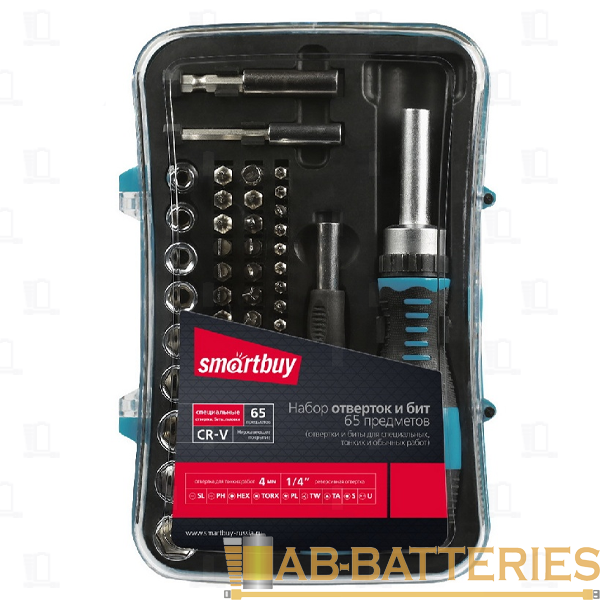 Отвертка Smartbuy Tools с набором насадок 66 предметов CR-V (1/18)