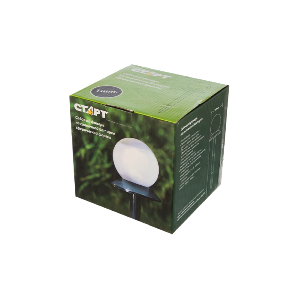 Фонарь садовый Старт Сфера от солнечной батареи IP44 датчик движения черный