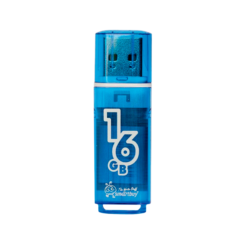 Флеш-накопитель Smartbuy Glossy 16GB USB2.0 пластик синий