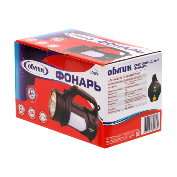 фонарь&nbsp;&nbsp;Облик 6009 акк. 3W+12LED