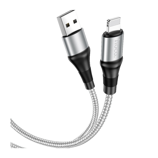 Кабель HOCO X50 USB (m)-Lightning (m) 1.0м 2.4A нейлон серый (1/31/310)