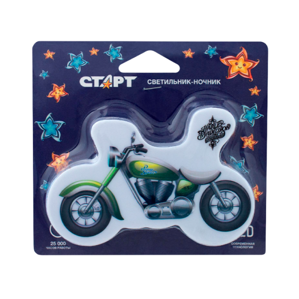 Ночник Старт "Мотоцикл" NL 3LED зеленый (60/240)