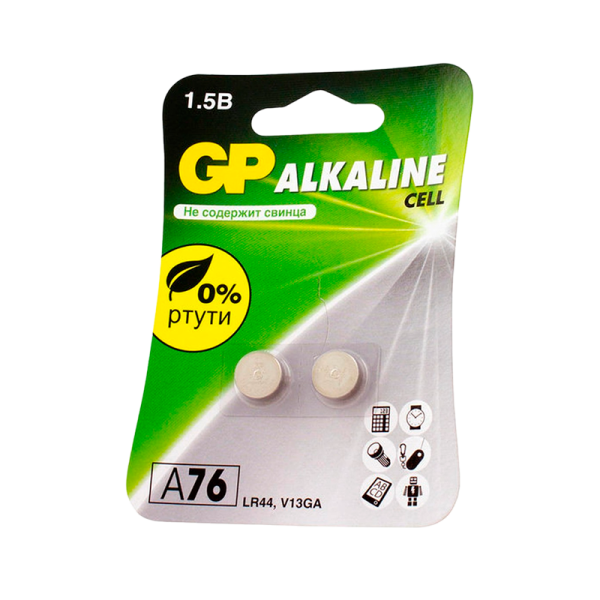 Батарейка GP G13/LR1154/LR44/357A/A76 BL2 Alkaline 1.5V (2/20/960)