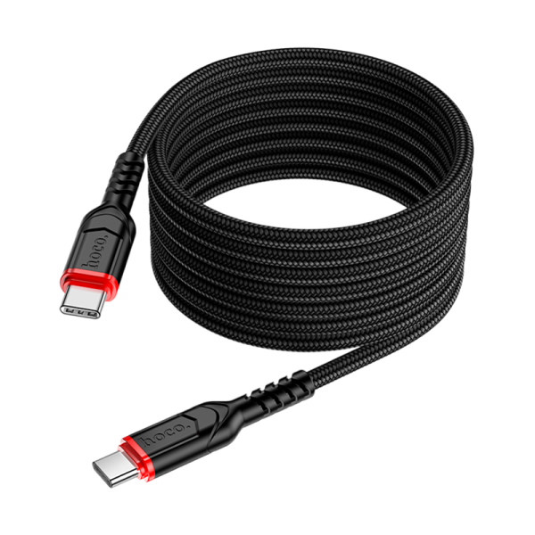 Кабель HOCO X59 Type-C (m)-Type-C (m) 2.0м 3.0A нейлон черный (1/33/330)